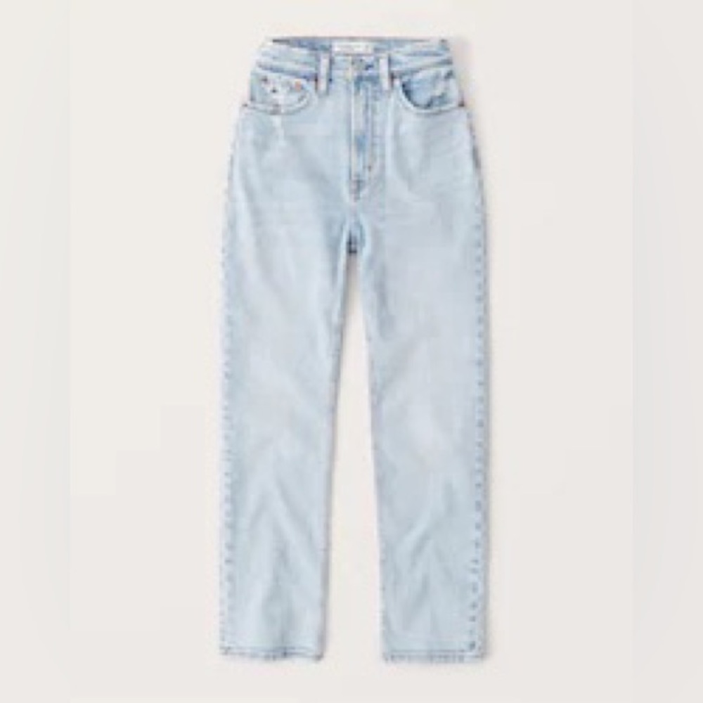 Ultra high rise, ankle straight jean pants